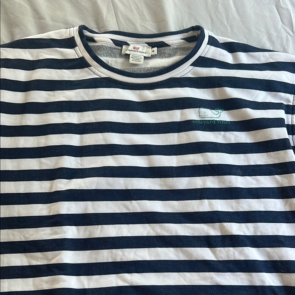 Vineyard Vines Navy and White Striped Tee